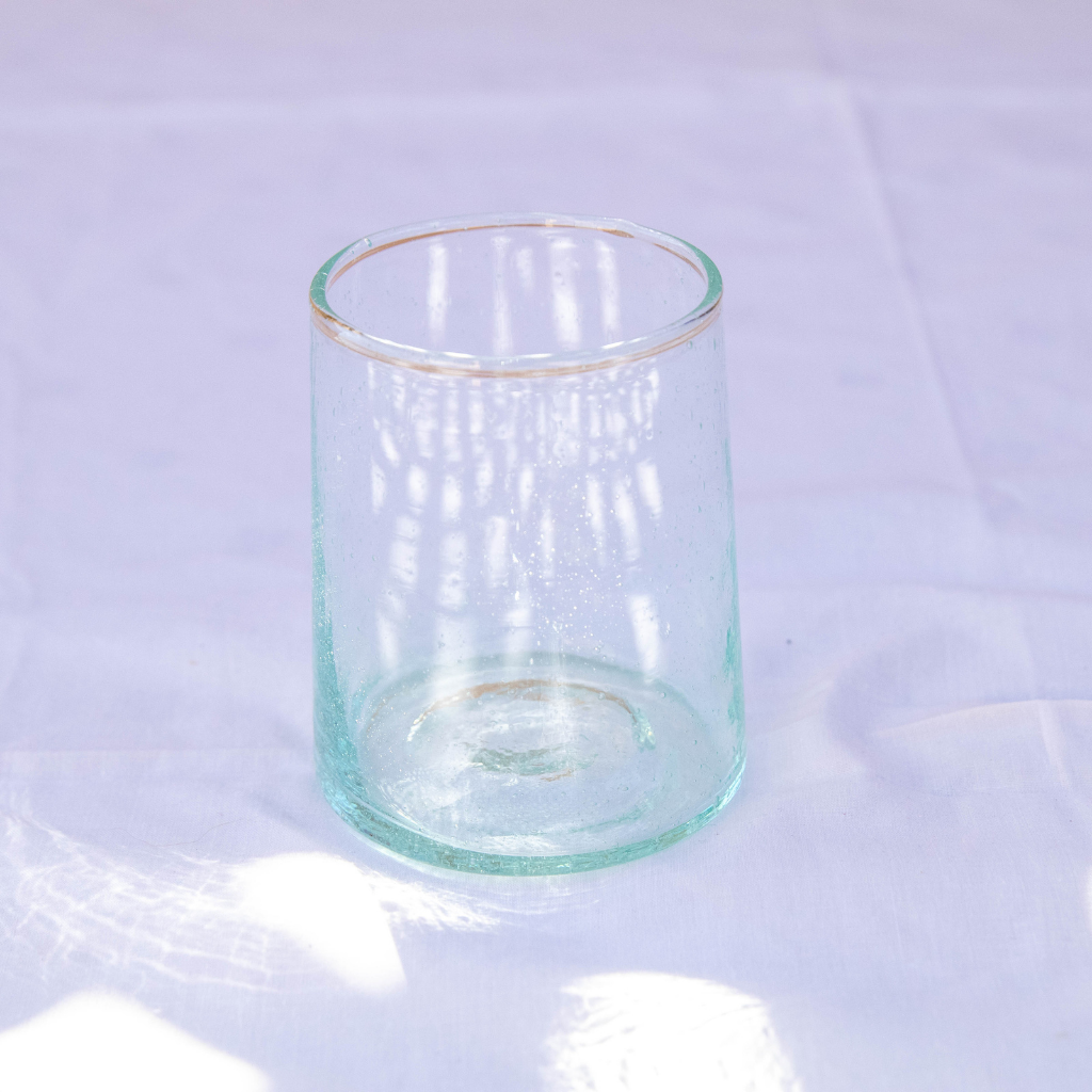 Handblown Clear Beldi Tumbler/Highball Glass – Authentic Moroccan Glassware 