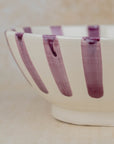 Handmade Moroccan Ceramic Bowl - Purple Stripes