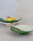 Handmade Tamegroute Half-Glazed Plate - Green