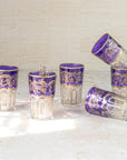 Moroccan Tea Glasses – Violet Purple & Gold Set of 6