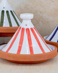 Handmade Moroccan Cooking Tagine - Red Stripes