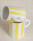 Handmade Striped Coffee Mug - Yellow

