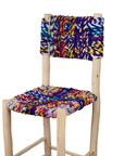 Moroccan handmade bar stool with boucherouite