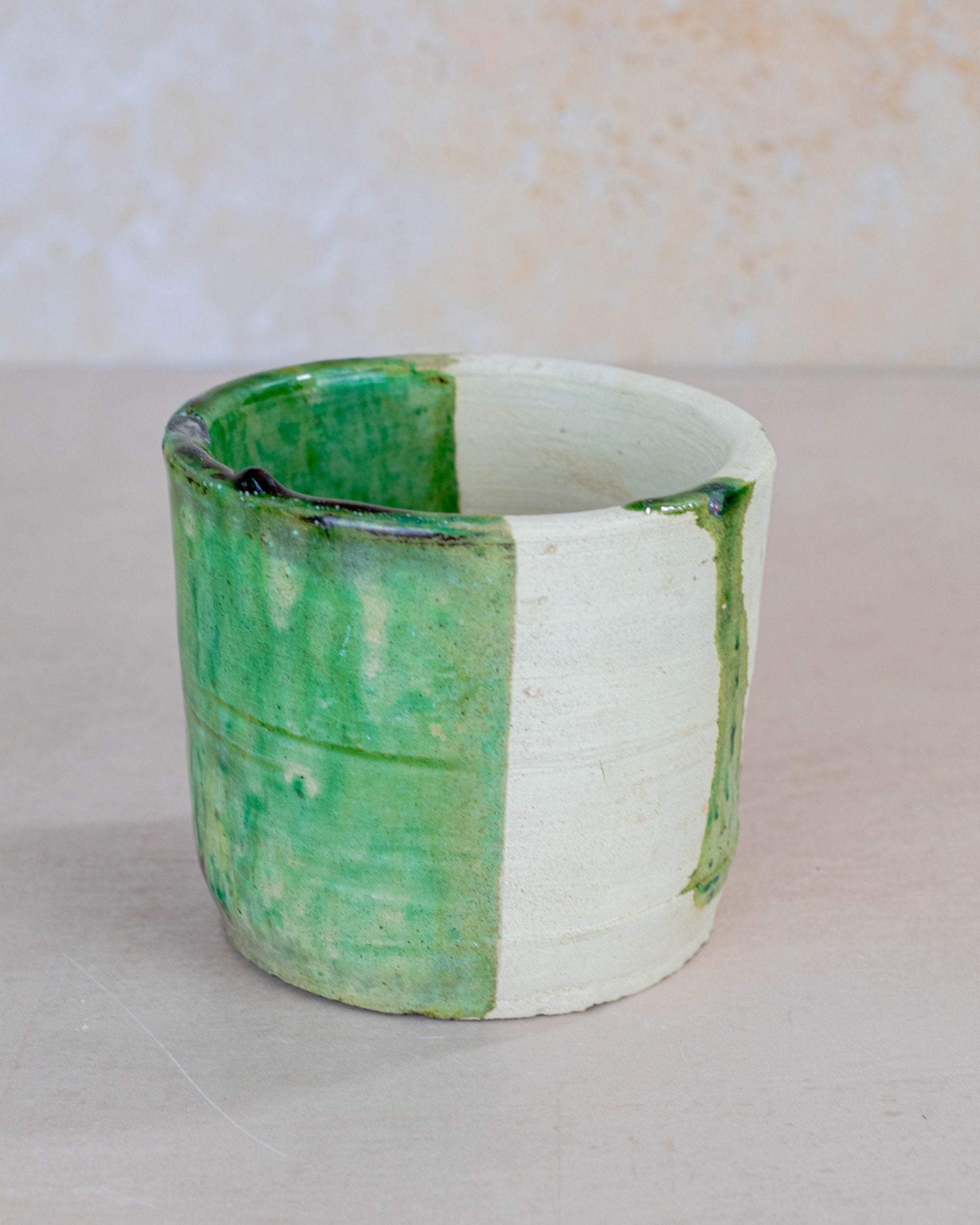 Moroccan Tamegroute Half-Glazed Planter