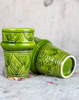 Moroccan Hand Painted Pottery Tumbler Mug 