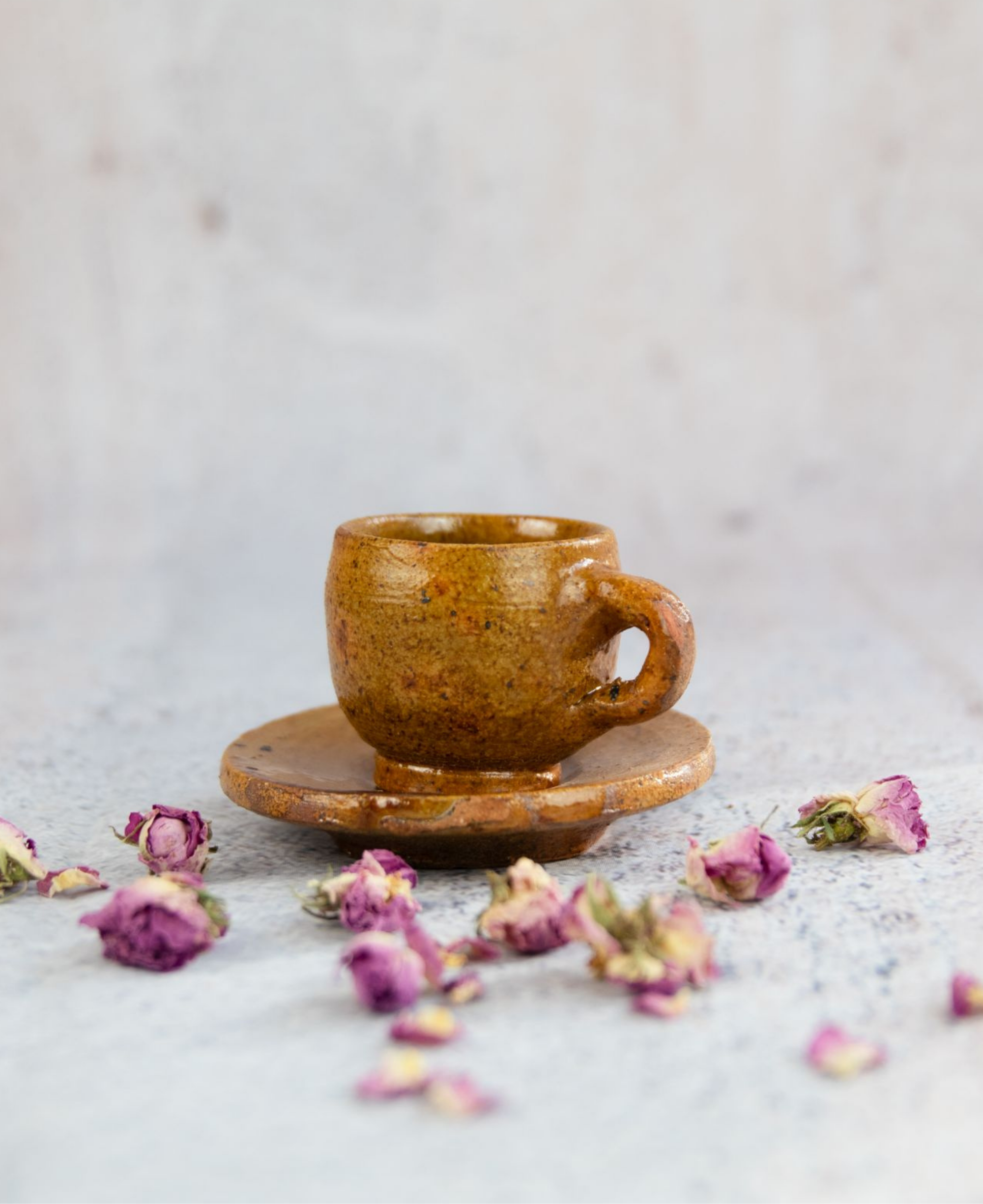 Handmade Moroccan Pottery Espresso Set: Artisan Crafted, Rustic Coffee Cups, Earthy Tones, Ergonomic Design, Glaze Finish- Coffee Lover Gift