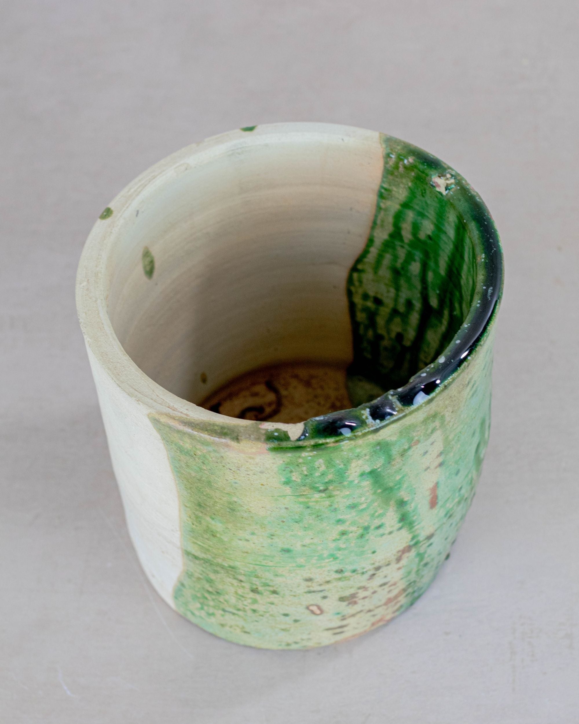 Moroccan Tamegroute Half-Glazed Planter