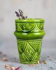 Moroccan Hand Painted Pottery Tumbler Mug 