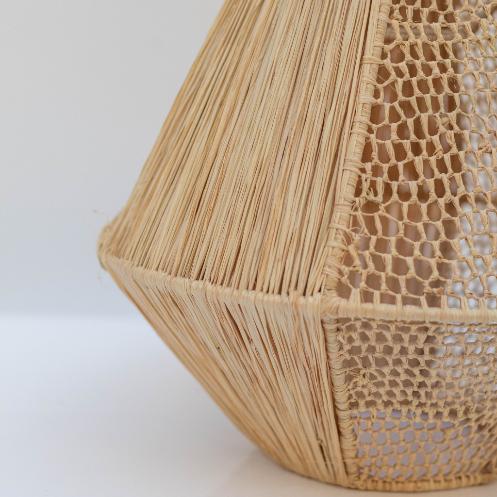 Handmade Lace Raffia Light Suspension Lampshade