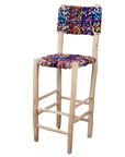 Moroccan handmade bar stool with boucherouite