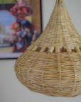 Moroccan Wicker Cone Suspension Light