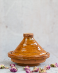 Moroccan Glazed Pottery Small Tagine: Handmade Clay Tajine for Stylish Serving and Ornamental Charm