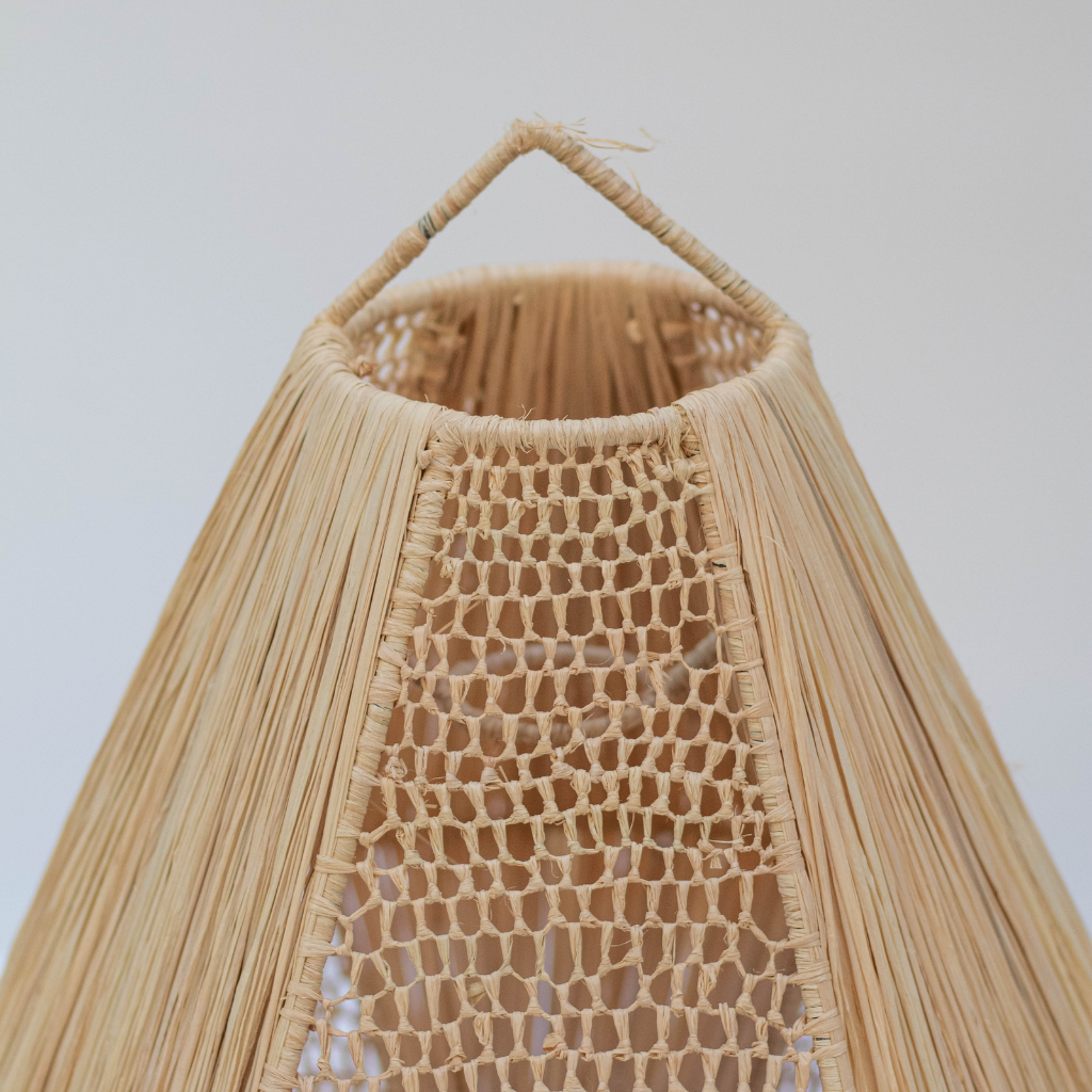 Handmade Lace Raffia Light Suspension Lampshade