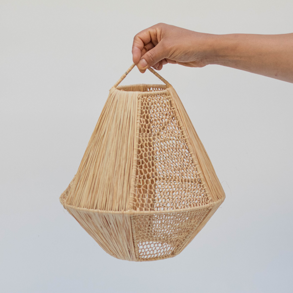 Handmade Lace Raffia Light Suspension Lampshade