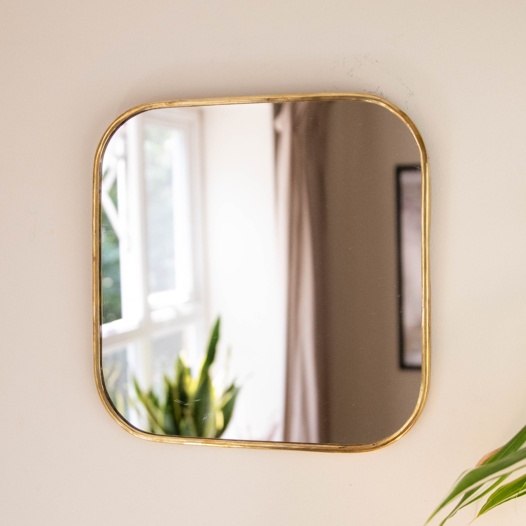 Moroccan Handcrafted Brass Mirrors - Square