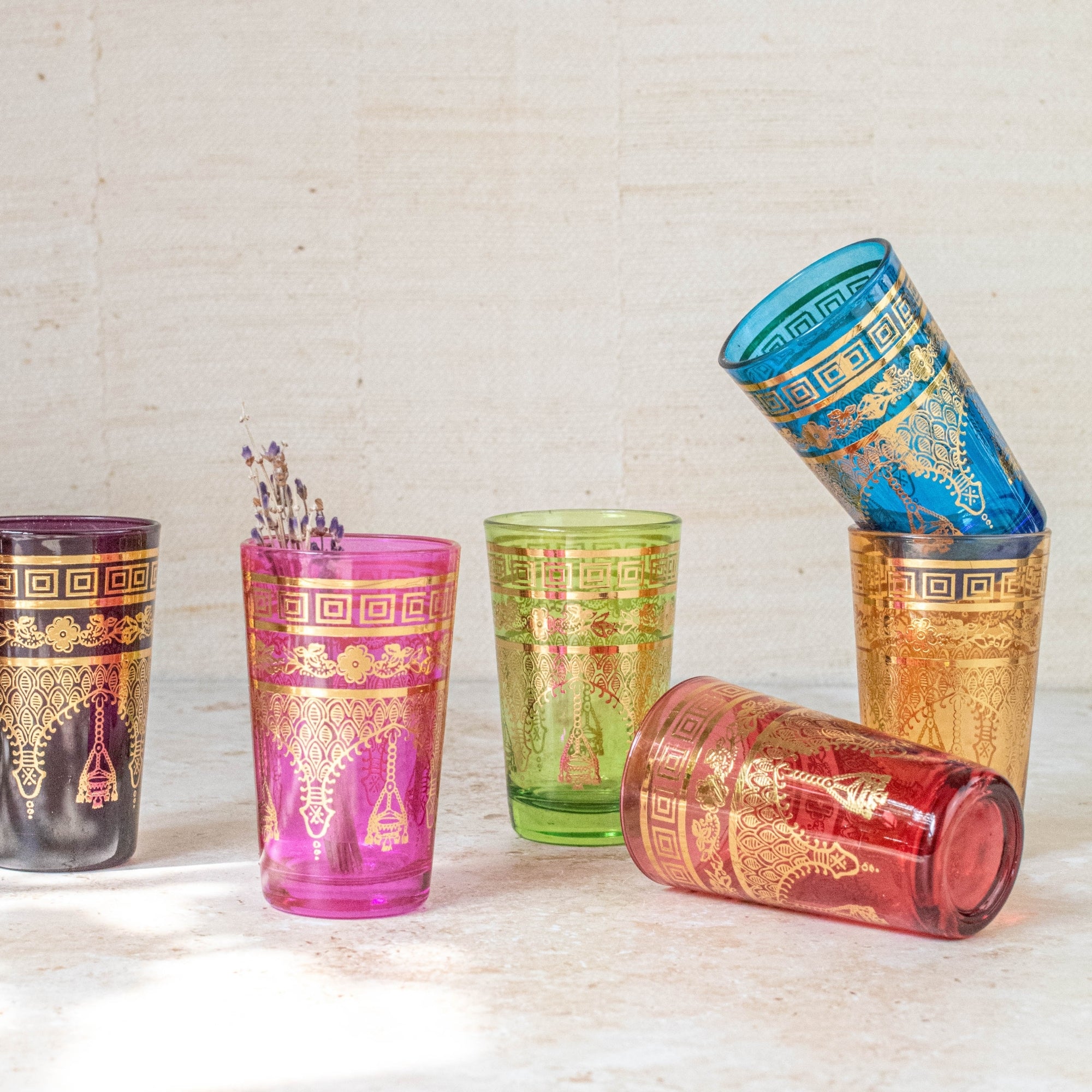 Handcrafted Moroccan Tea Glasses Set