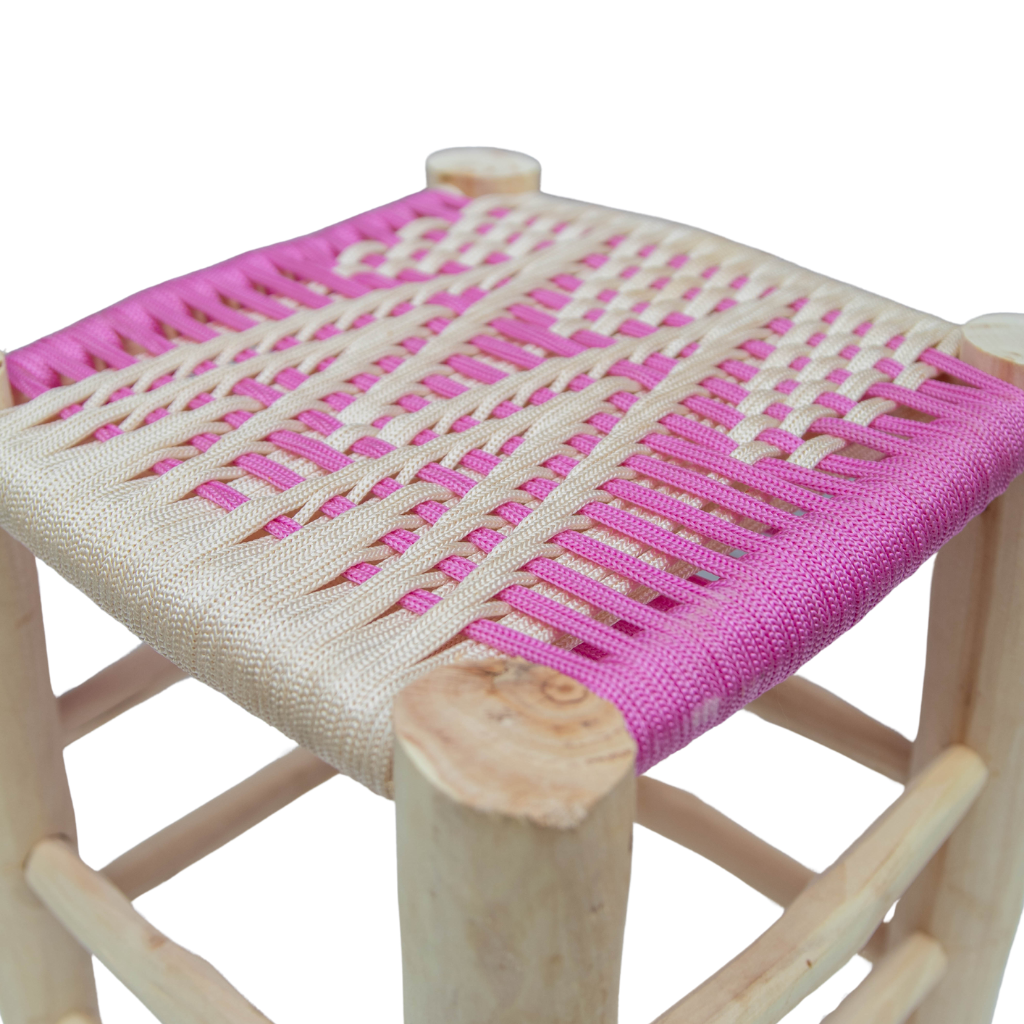 Moroccan Handmade Stool Braided Rope Weaving, 003