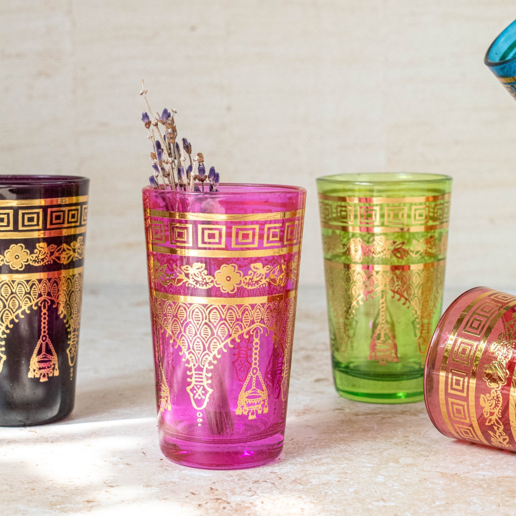 Handcrafted Moroccan Tea Glasses Set