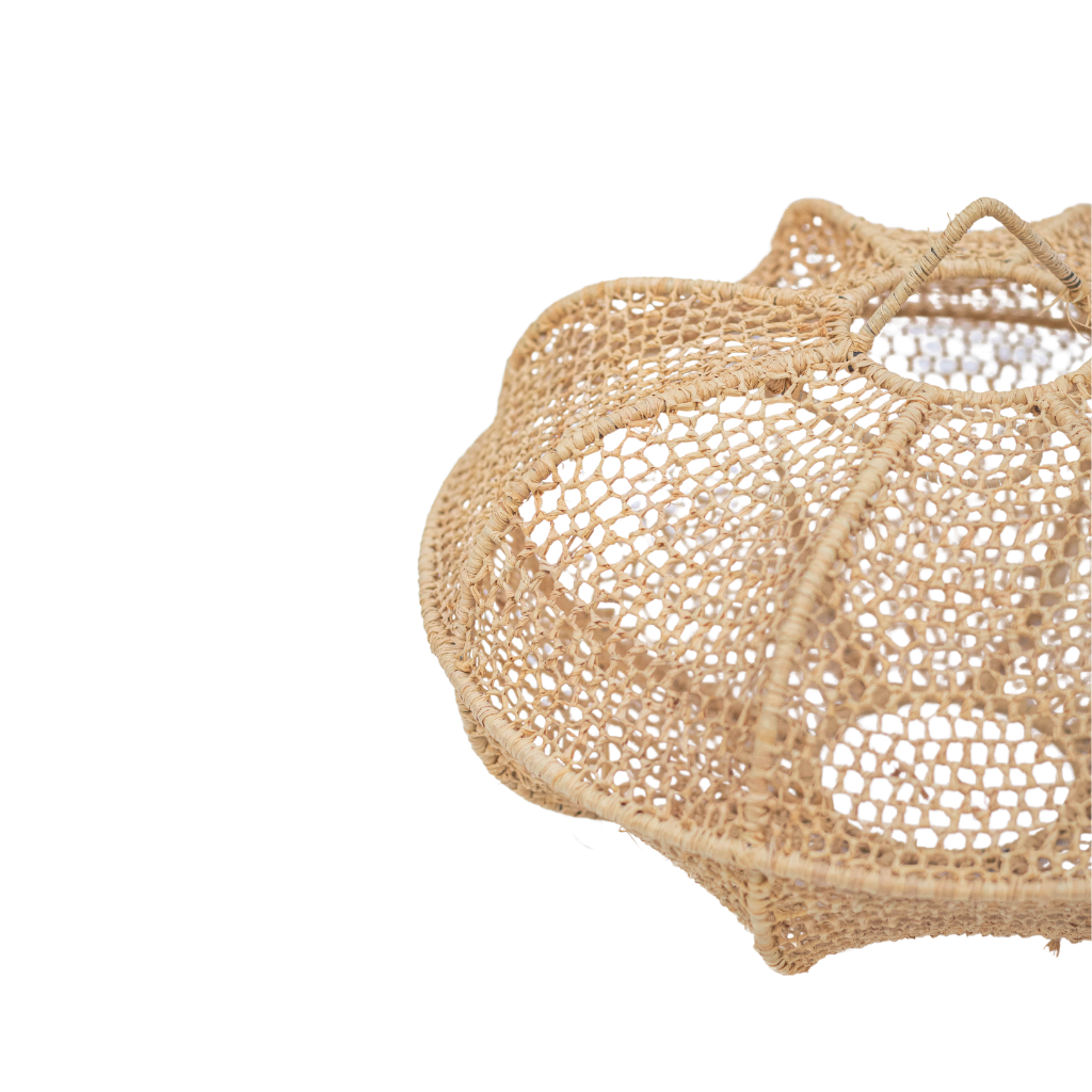 Boho-Chic Moroccan Raffia Suspension Ball Ceiling Pendant Light