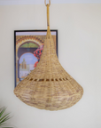 Moroccan Wicker Cone Suspension Light