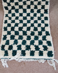 Moroccan Handmade Checkerboard Rug Runner - Checkered Rug Runners 238cm x 57cm (Chloe)