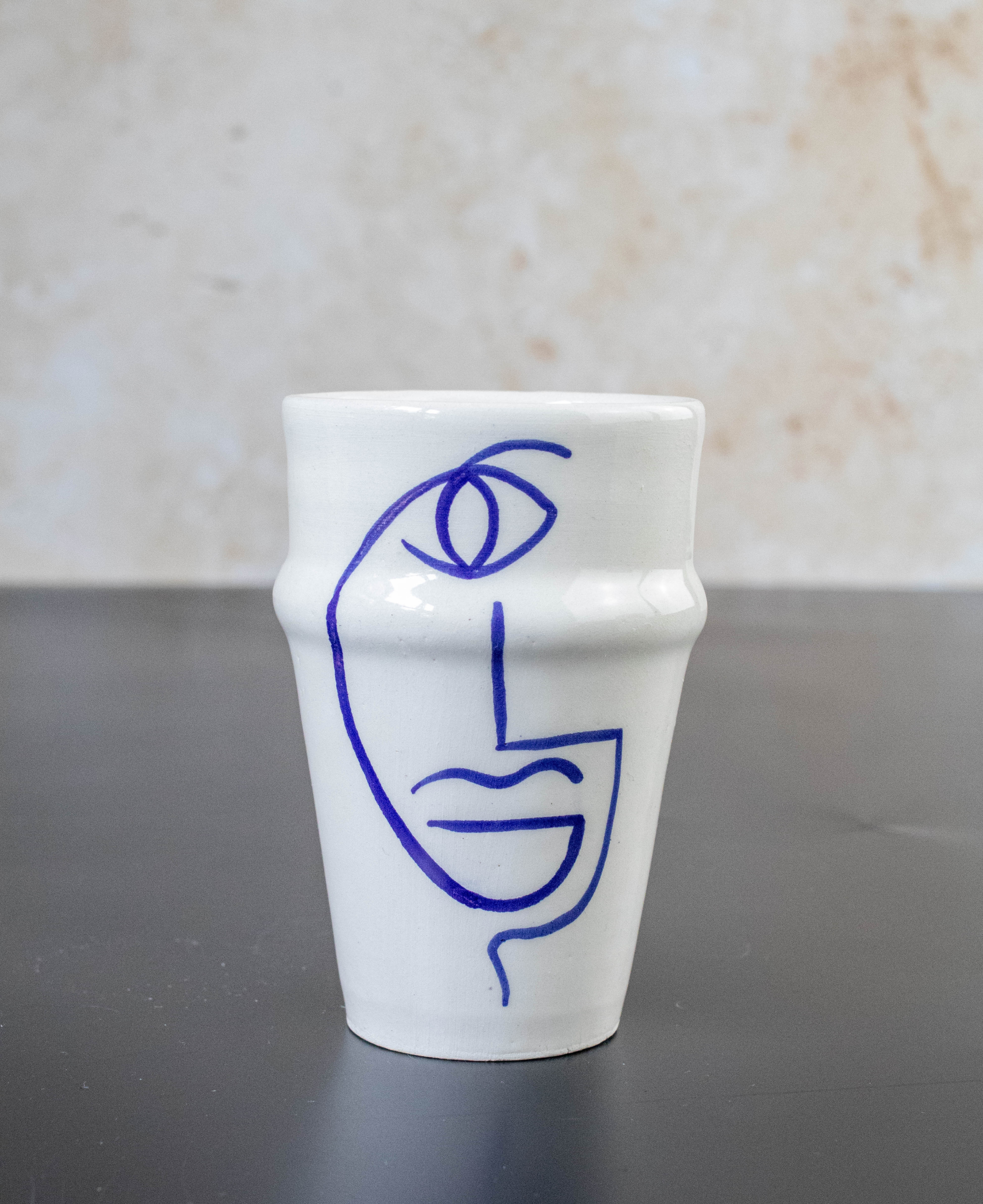 Moroccan Hand-painted Ceramic Tumbler