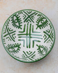 Berber Eye Pedestal Bowl | Handmade Moroccan Green
