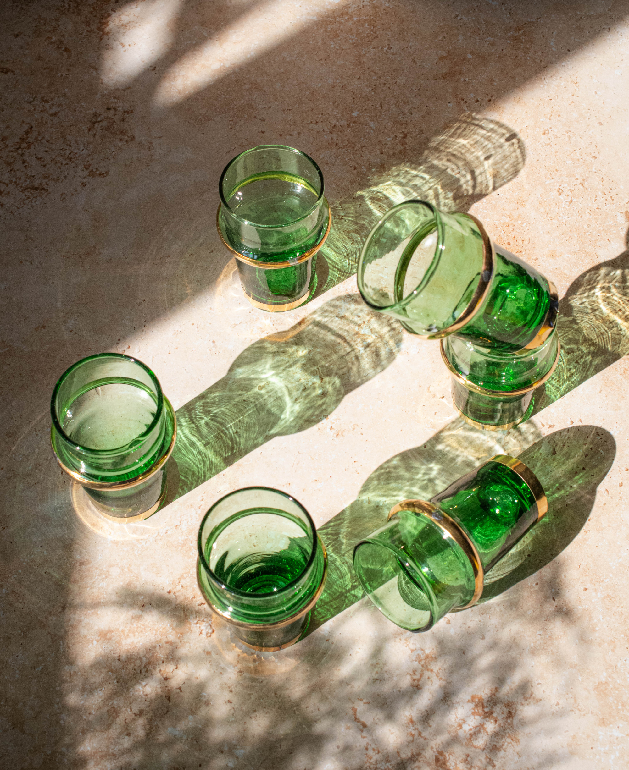 Recycled Moroccan Beldi Tea Glasses Set