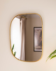 Moroccan Handcrafted Brass Mirror - Rectangular Curved