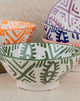 Berber Eye Pedestal Bowl | Handmade Moroccan Green
