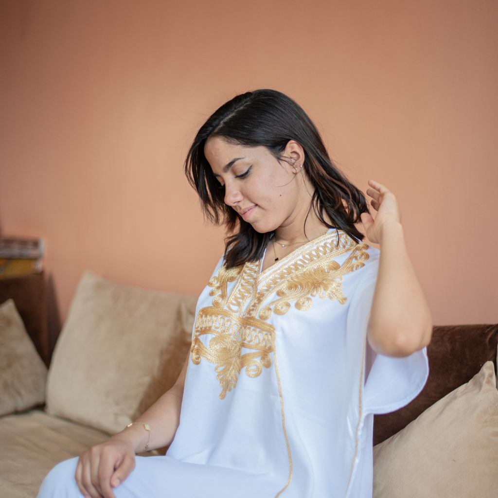 Moroccan Kaftan - Perfect for Beach, Parties &amp; Eid - White