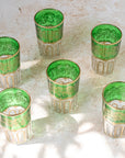 Moroccan Tea Glasses – Emerald Green & Gold Set of 6