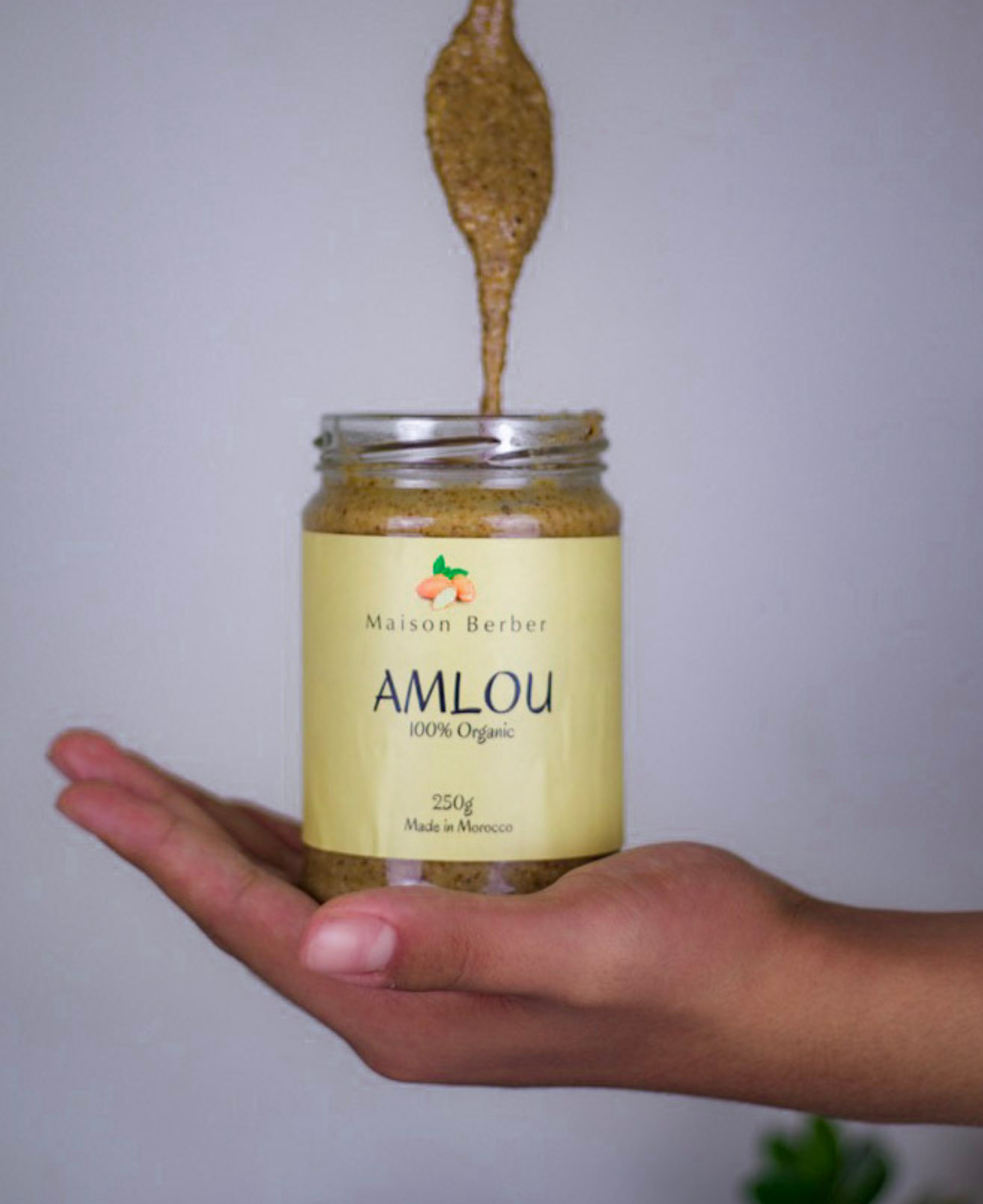 Organic Pure Amlou with Argan Oil, Almonds, and Honey - Amlou 100% Natural - Moroccan Amlou Almond with Argan Oil and Honey 250g