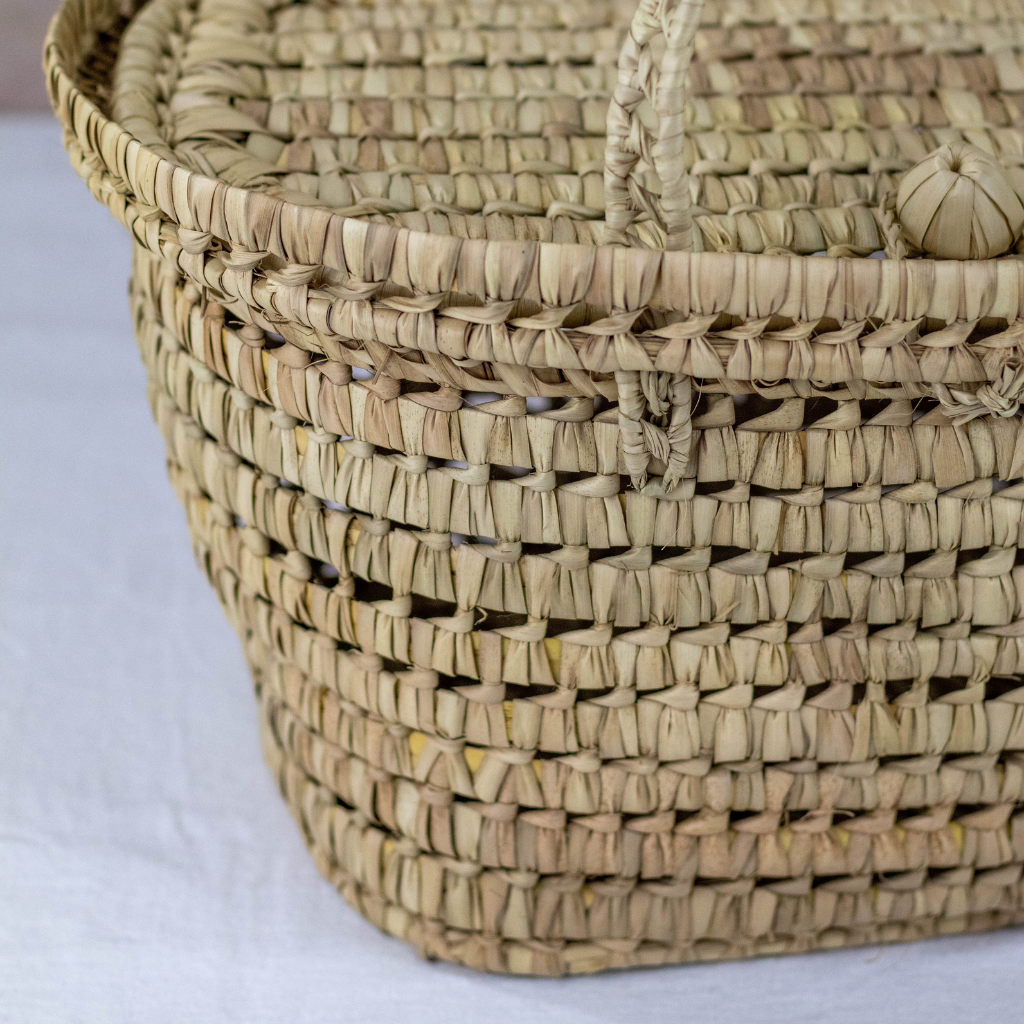 Handmade Moroccan Wicker Storage Basket