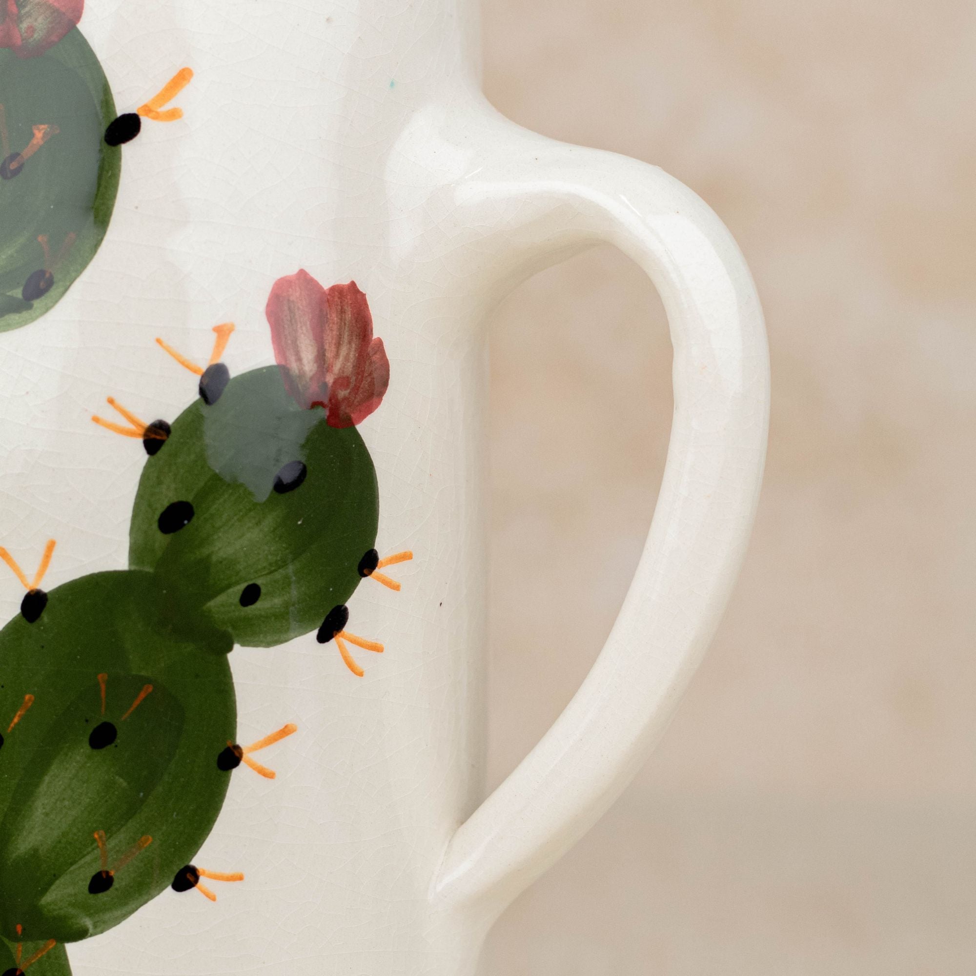 Moroccan Handmade Cactus Ceramic Pitcher