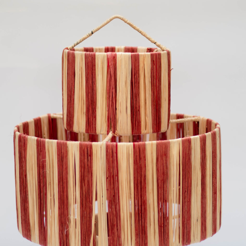 Raffia Pendant Light - Hanging Lampshade in raffia