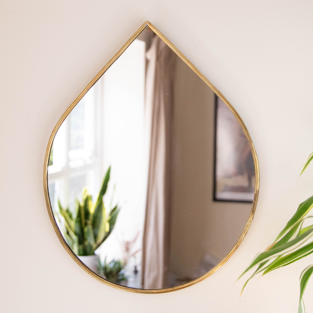 Moroccan Handcrafted Brass Mirror - Water Drop