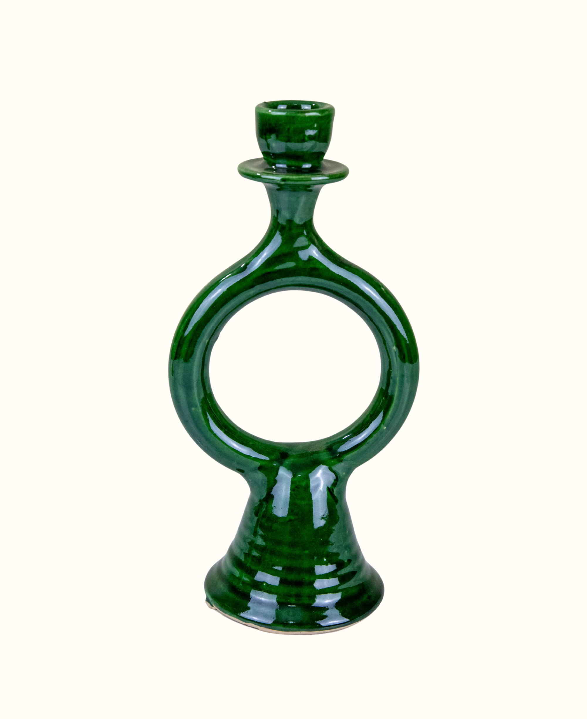 Tamegroute Green Candlestick Holder