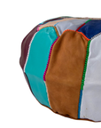 Moroccan Leather Pouffe Colourful