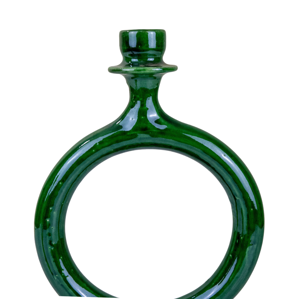 Tamegroute Shaded Green Candlestick Holder