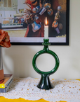 Tamegroute Shaded Green Candlestick Holder