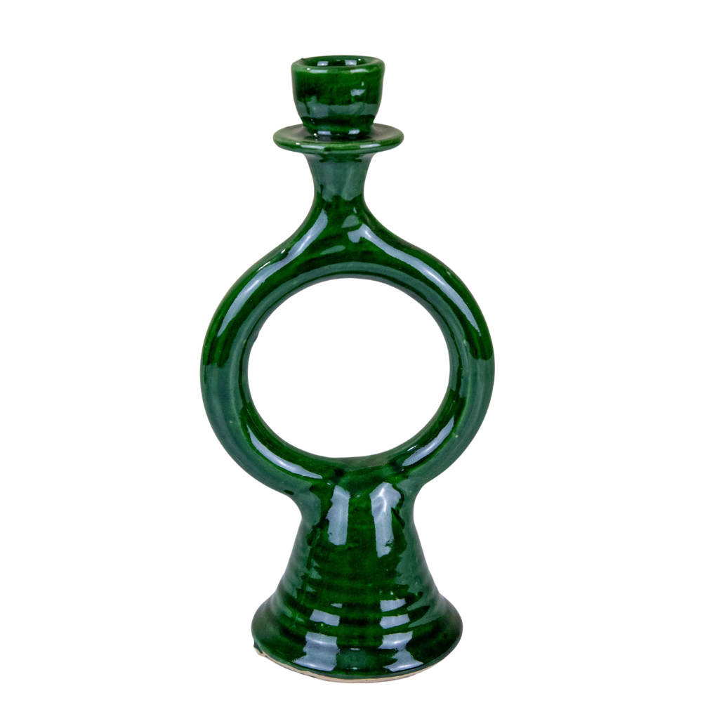 Tamegroute Shaded Green Candlestick Holder