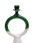 Tamegroute Shaded Green White Ceramic Candlestick Holder