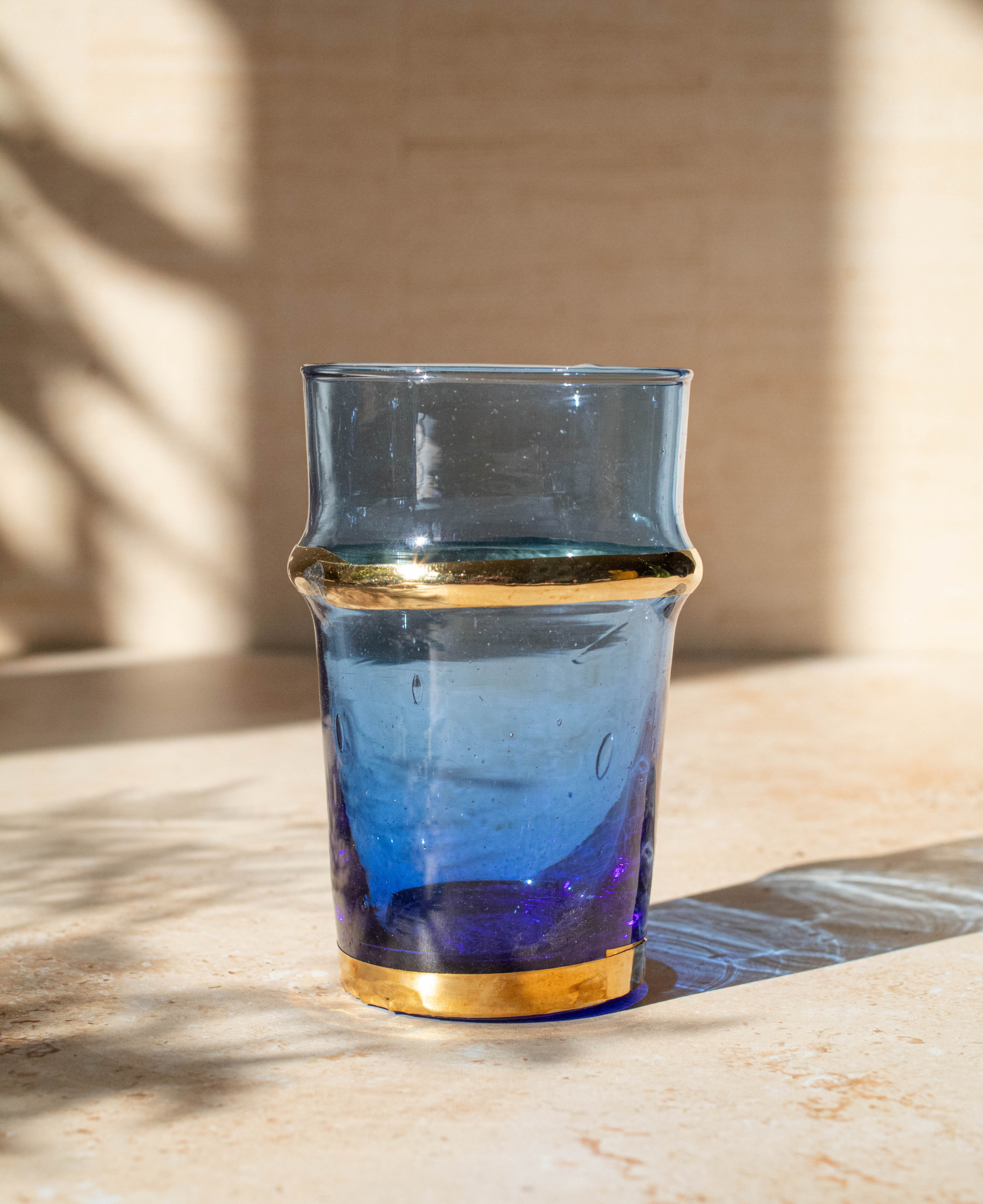 Recycled Moroccan Beldi Blue Tea Glasses Set