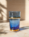 Recycled Moroccan Beldi Blue Tea Glasses Set