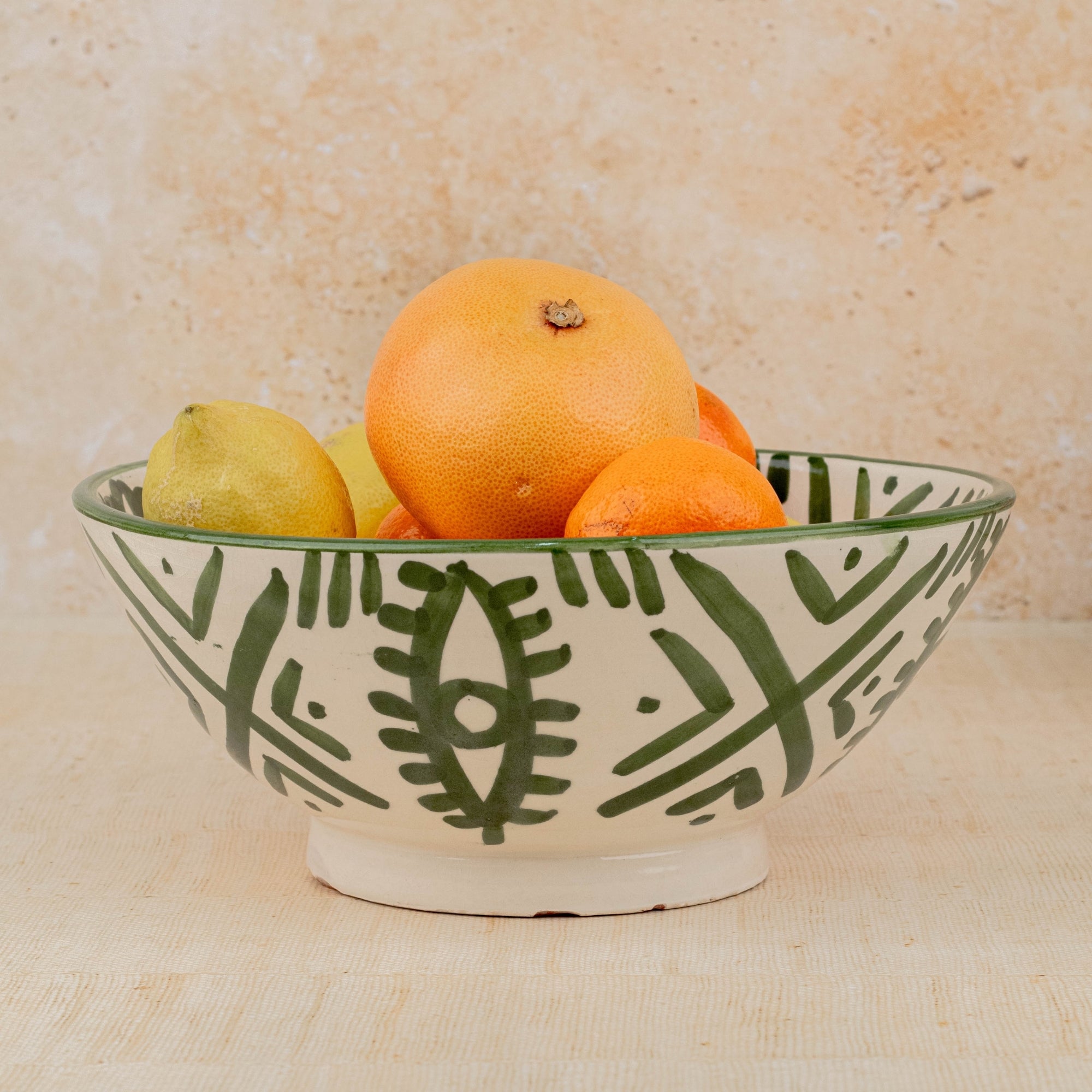 Berber Eye Pedestal Bowl | Handmade Moroccan Green
