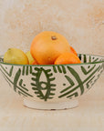 Berber Eye Pedestal Bowl | Handmade Moroccan Green
