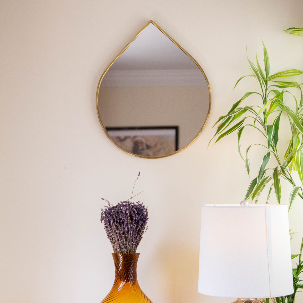 Moroccan Handcrafted Brass Mirror - Water Drop