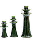 Handmade Tamegroute Shaded Green Candlestick Holder