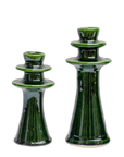 Handmade Tamegroute Shaded Green Candlestick Holder